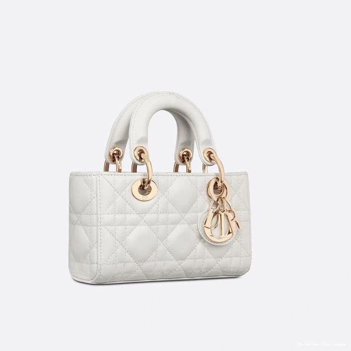 Cheap Micro Lady Lambskin Cannage D-Joy White Bag 0709 Luxury